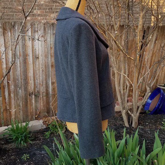 Harvé Bernard Wool Grey Mid-waist Jacket - Picture 4 of 11